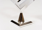 Chrome cube stand, Machined brass, Cube display stand